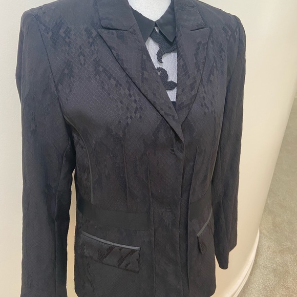 NWT designer Karen Harman black lace back exposed zipper blouse size medium - Picture 14 of 15